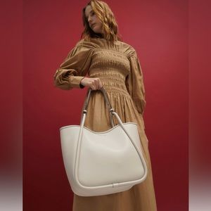 Charles & Keith Tubular Slouchy Tote bag - Cream